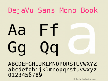 DejaVu Sans Mono Book Version 2.29 Font Sample