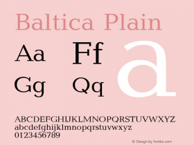 Baltica Plain 001.001 Font Sample