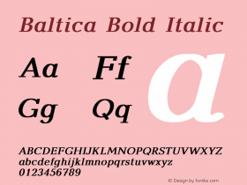 Baltica Bold Italic Converted from t:\BALTICA1.BF1 by ALLTYPE Font Sample