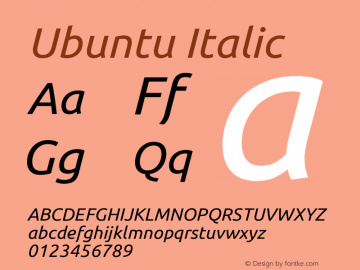 Ubuntu Italic Version 0.80图片样张