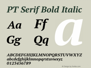 PT Serif Bold Italic Version 1.000图片样张