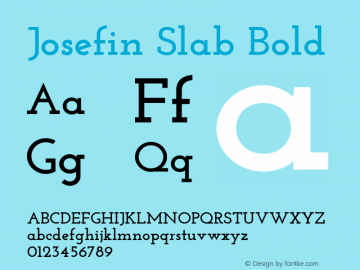 Josefin Slab Bold Version 1.000 Font Sample