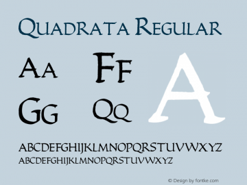 Quadrata Regular Version 1.0; May 29, 2000 Font Sample