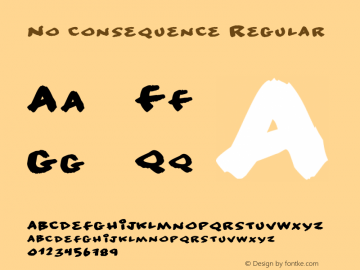 No consequence Regular www.pizzadude.dk Font Sample