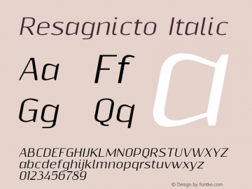 Resagnicto Italic Version 0.999图片样张