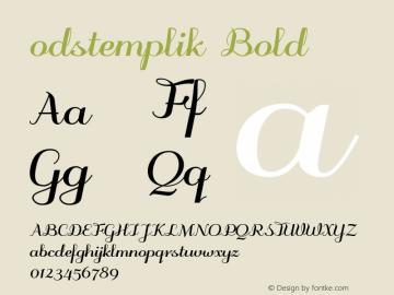 odstemplik Bold Version 0.70图片样张