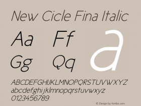 New Cicle Fina Italic Version 001.000 Font Sample