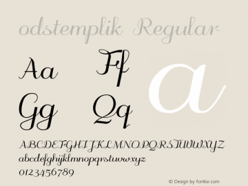 odstemplik Regular Version 0.70 Font Sample