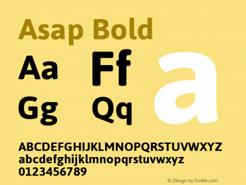 Asap Bold Version 1.001图片样张