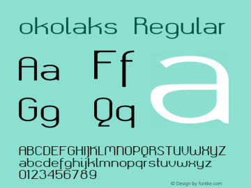 okolaks Regular Version 000.6.0 Font Sample