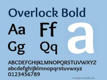 Overlock Bold Version 1.001 Font Sample