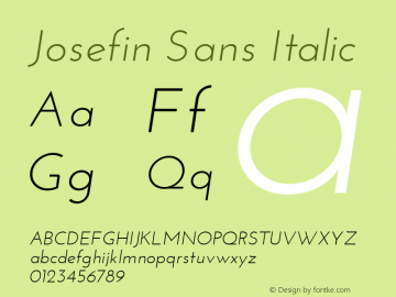 Josefin Sans Italic Version 1.0图片样张