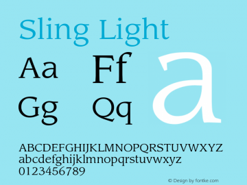 Sling Light 2.0 Mon Aug 01 08:28:42 1994 Font Sample