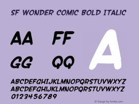 SF Wonder Comic Bold Italic ver 1.0; 2000. Freeware. Font Sample