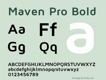 Maven Pro Bold Version 1.003 Font Sample