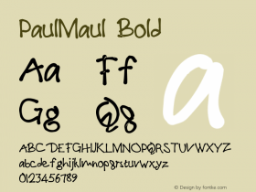 PaulMaul Bold Version 1.00 December 04, 2005, initial release图片样张
