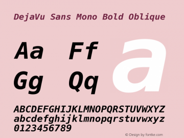 DejaVu Sans Mono Bold Oblique Version 2.29图片样张