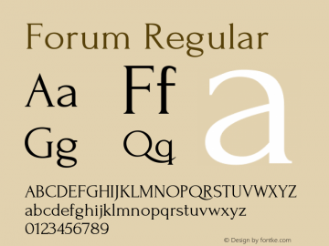 Forum Regular Version 1.000 Font Sample