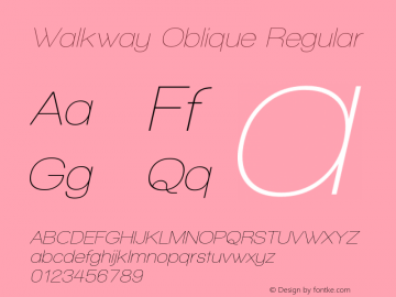 Walkway Oblique Regular 1.0 Font Sample