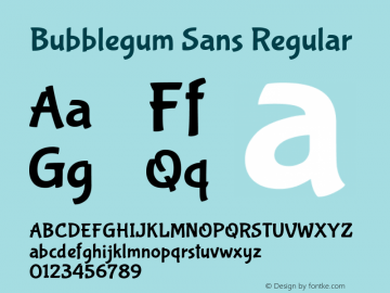 Bubblegum Sans Regular Version 1.001图片样张