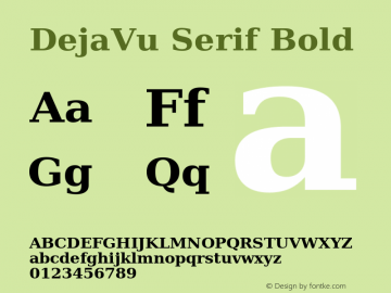 DejaVu Serif Bold Version 2.29 Font Sample