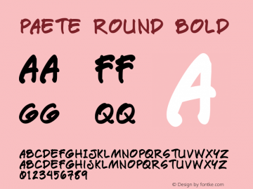 Paete Round Bold Macromedia Fontographer 4.1 10/18/2005图片样张