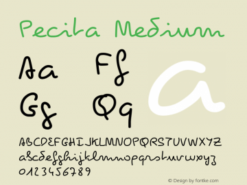Pecita Medium Version 2.2 Font Sample