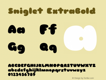 Sniglet ExtraBold Version 2.000 Font Sample