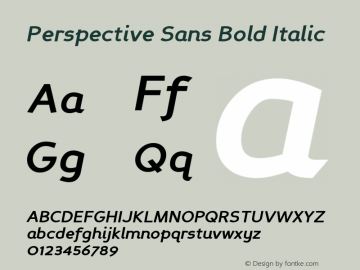 Perspective Sans Bold Italic Altsys Fontographer 4.0 18/1/2001 Font Sample