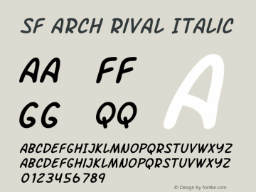 SF Arch Rival Italic ver 1.0; 2000. Freeware. Font Sample