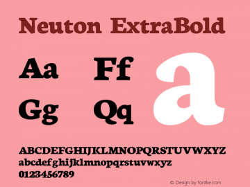 Neuton ExtraBold Version 1.42 Font Sample