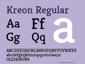 Kreon Regular Version 1.001图片样张