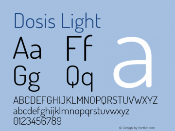 Dosis Light Version 1.007 Font Sample