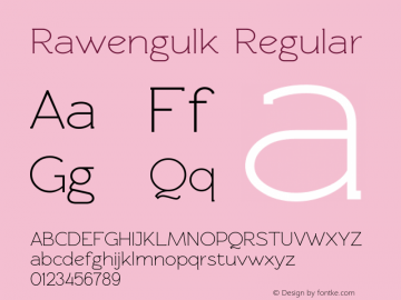 Rawengulk Regular Version 0.92 Font Sample