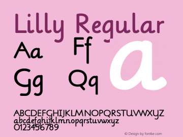 Lilly Regular 1.0; 2000; Font Sample