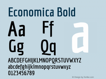 Economica Bold Version 1.100 Font Sample
