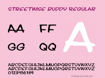 Streetwise buddy Regular www.pizzadude.dk - 030801 Font Sample