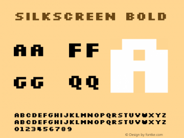 Silkscreen Bold 1.0 Sat Aug 21 15:44:44 1999图片样张