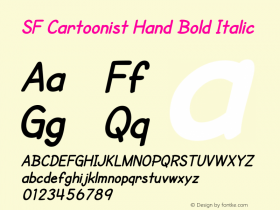 SF Cartoonist Hand Bold Italic ver 2.0; 2000. Freeware. Font Sample