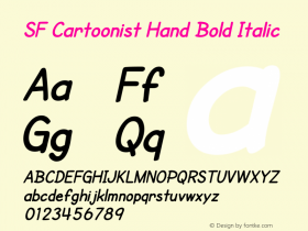 SF Cartoonist Hand Bold Italic ver 2.0; 2000. Freeware.图片样张