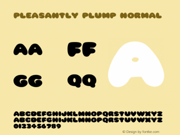 Pleasantly Plump Normal 1.0 Tue Jan 11 18:43:35 1994 Font Sample