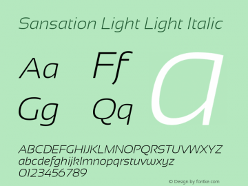 Sansation Light Light Italic Version 1.301图片样张