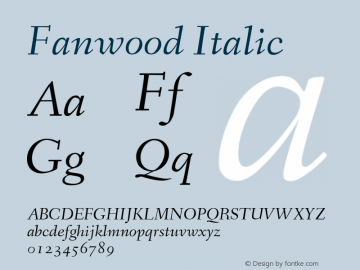 Fanwood Italic Version 1.0图片样张