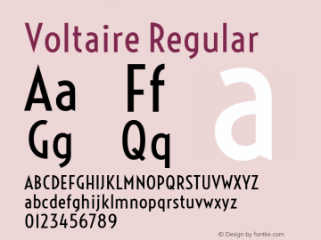 Voltaire Regular Version 1.003 Font Sample