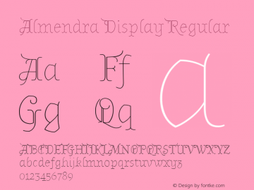 Almendra Display Regular Version 1.003 Font Sample