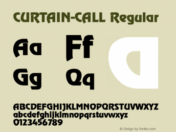 CURTAIN-CALL Regular Unknown Font Sample