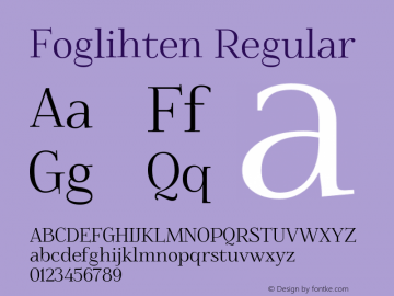 Foglihten Regular Version 0.68 Font Sample