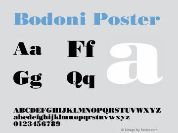 Bodoni Poster Version 001.002图片样张