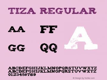 Tiza Regular Version 1.000 Font Sample