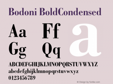 Bodoni BoldCondensed Version 001.001图片样张